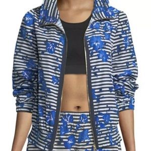 KATE SPADE New York - Striped Hibiscus Athletic Jacket Rich Navy Size Small NWT